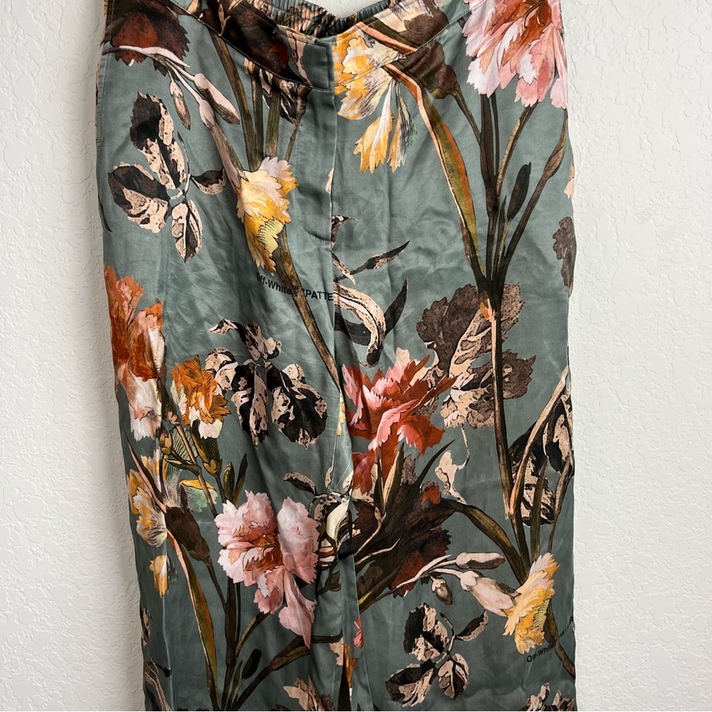 Off-White c/o Virgil Abloh Floral Wide Leg Palazzo Pants Size 44 - Picture 5 of 16